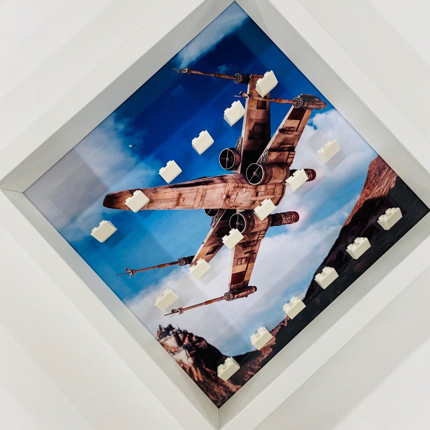 Display case Frame for Lego ® Star Wars minifigures Xwing 27cm