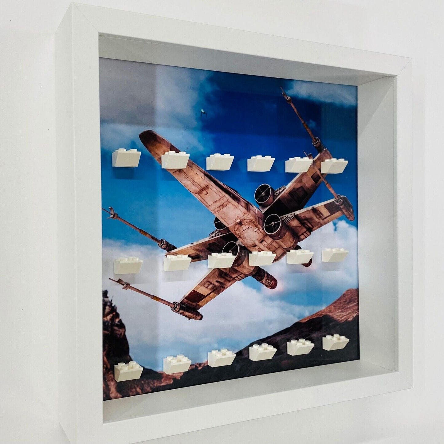 Display case Frame for Lego ® Star Wars minifigures Xwing 27cm