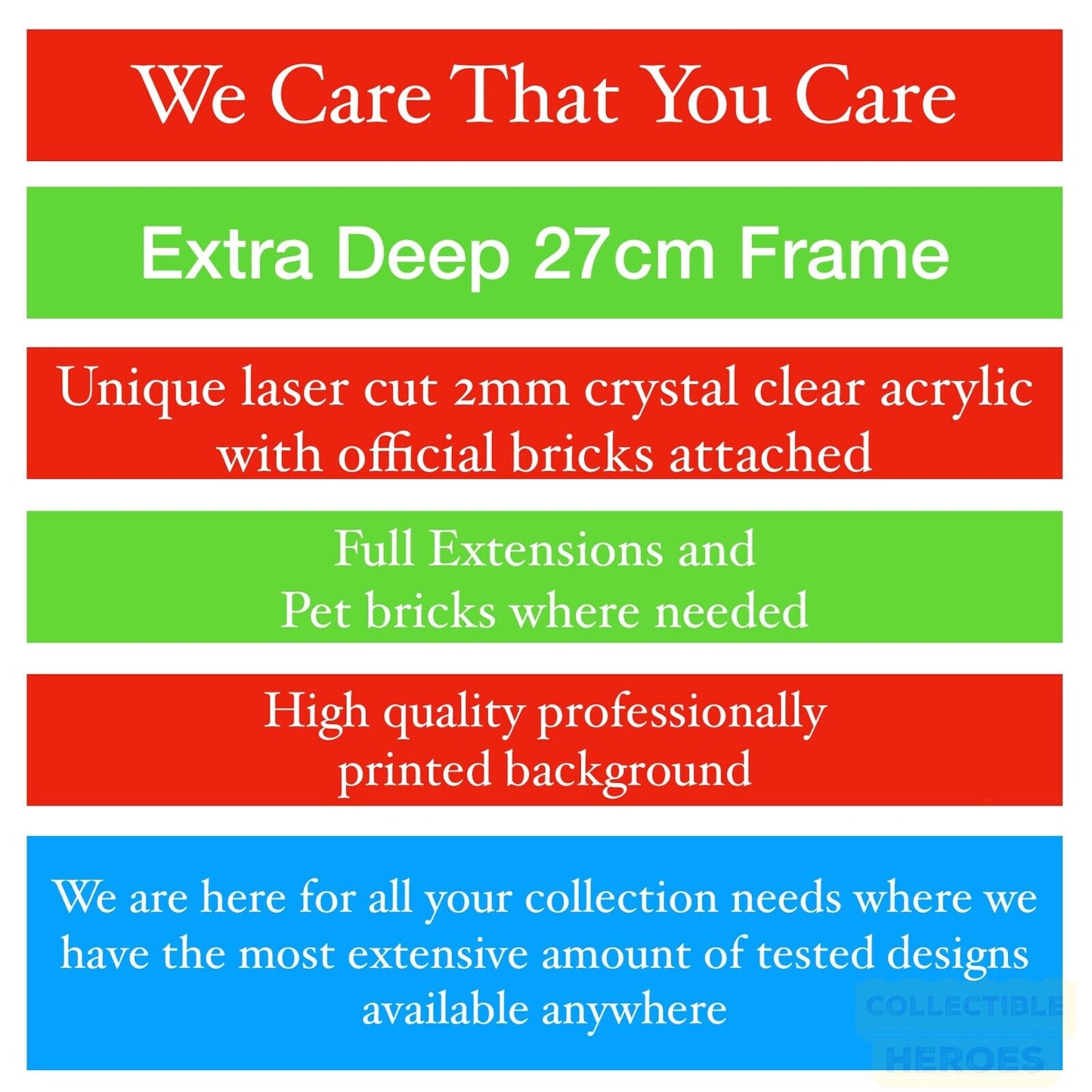Display case Frame for Lego ® Star Wars minifigures figures 27cm