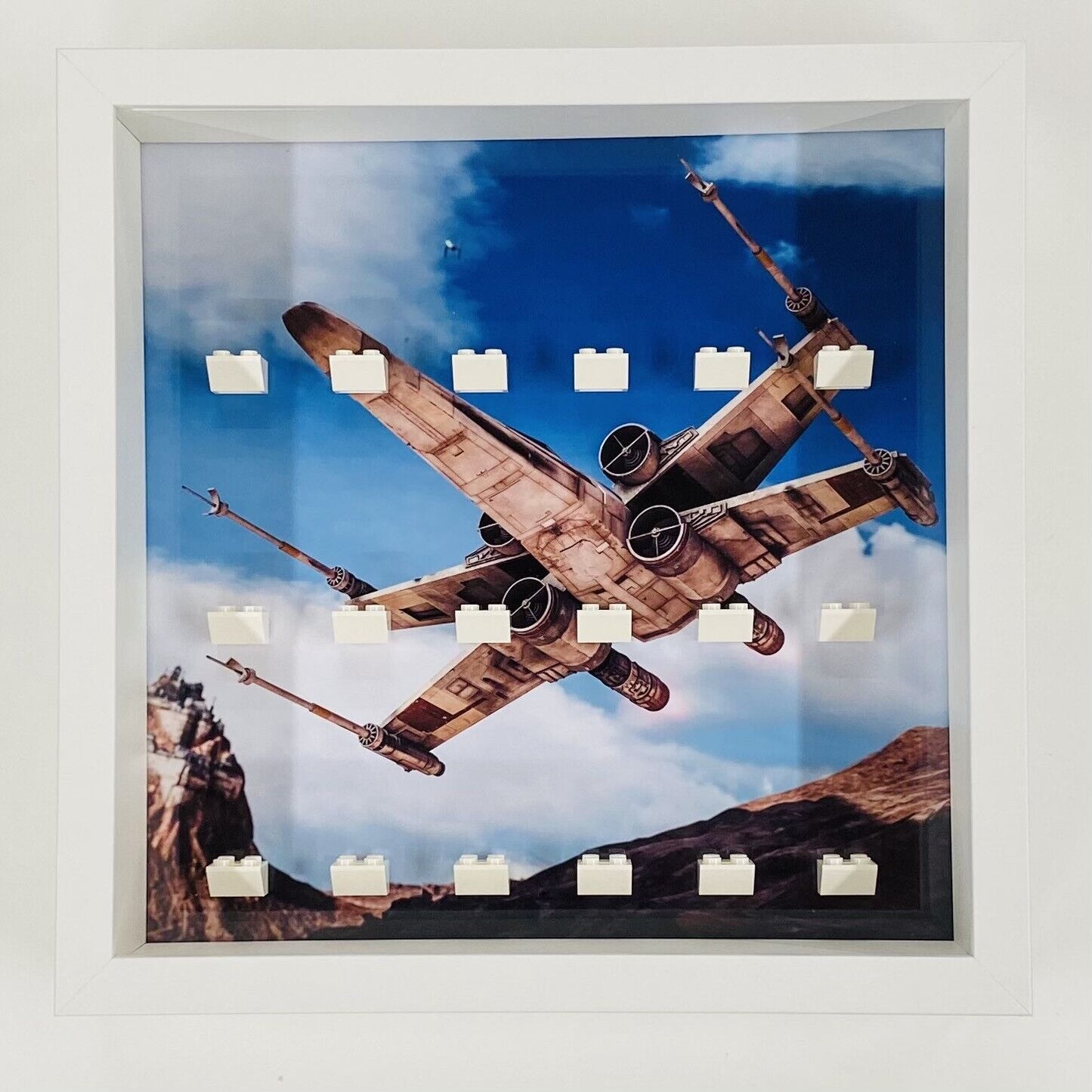Display case Frame for Lego ® Star Wars minifigures Xwing 27cm