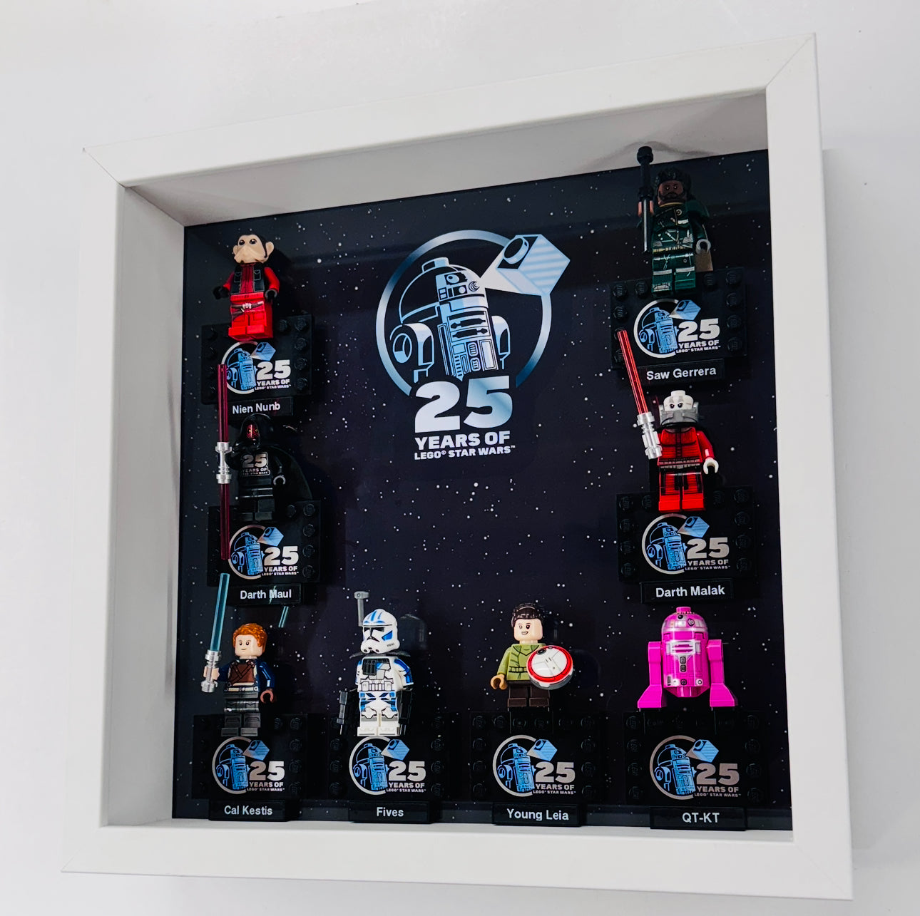 Display case Frame For Lego 25th Anniversary Star Wars Minifigures 27CM 8 fig