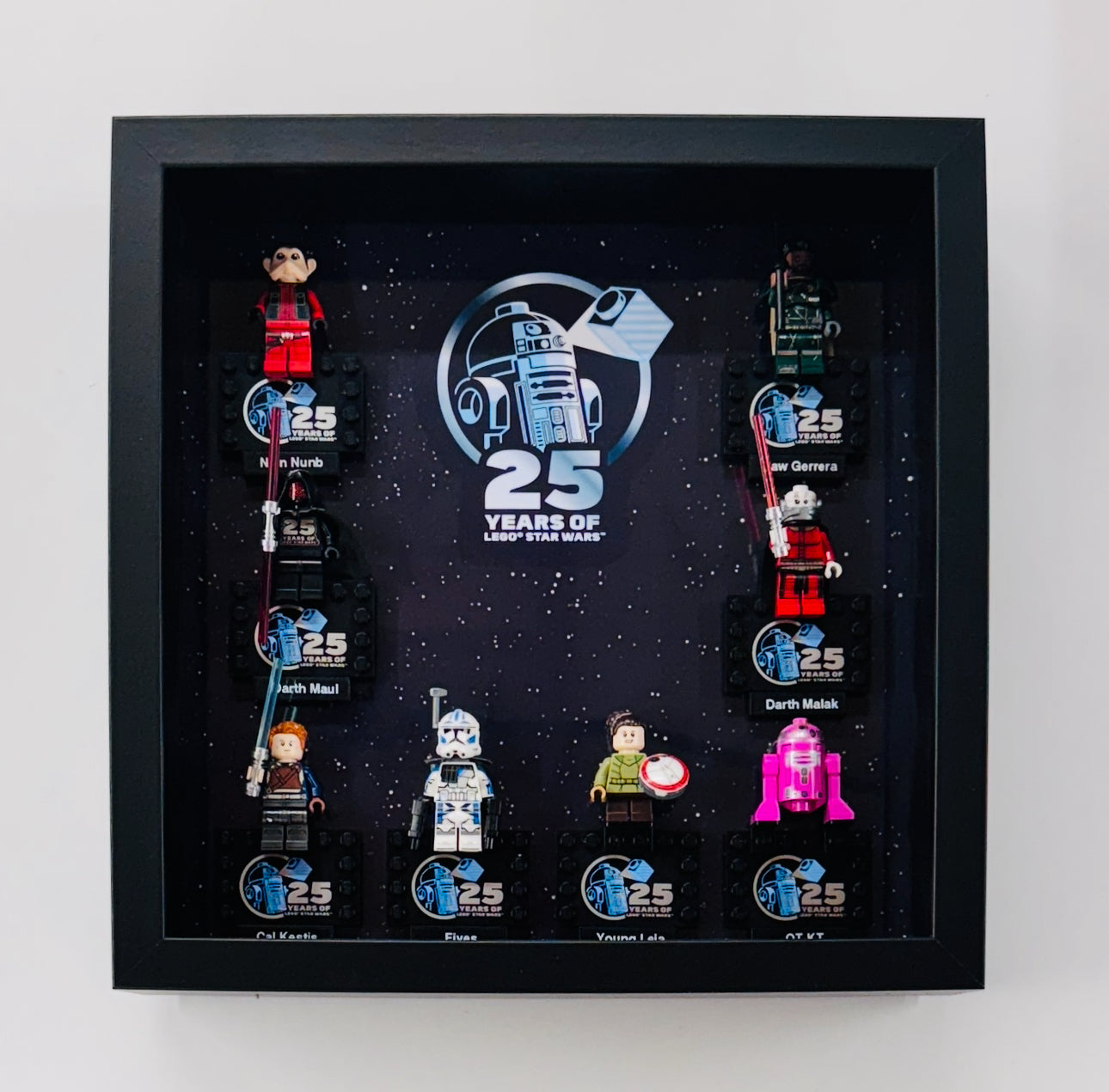 Display case Frame For Lego 25th Anniversary Star Wars Minifigures 27CM 8 fig