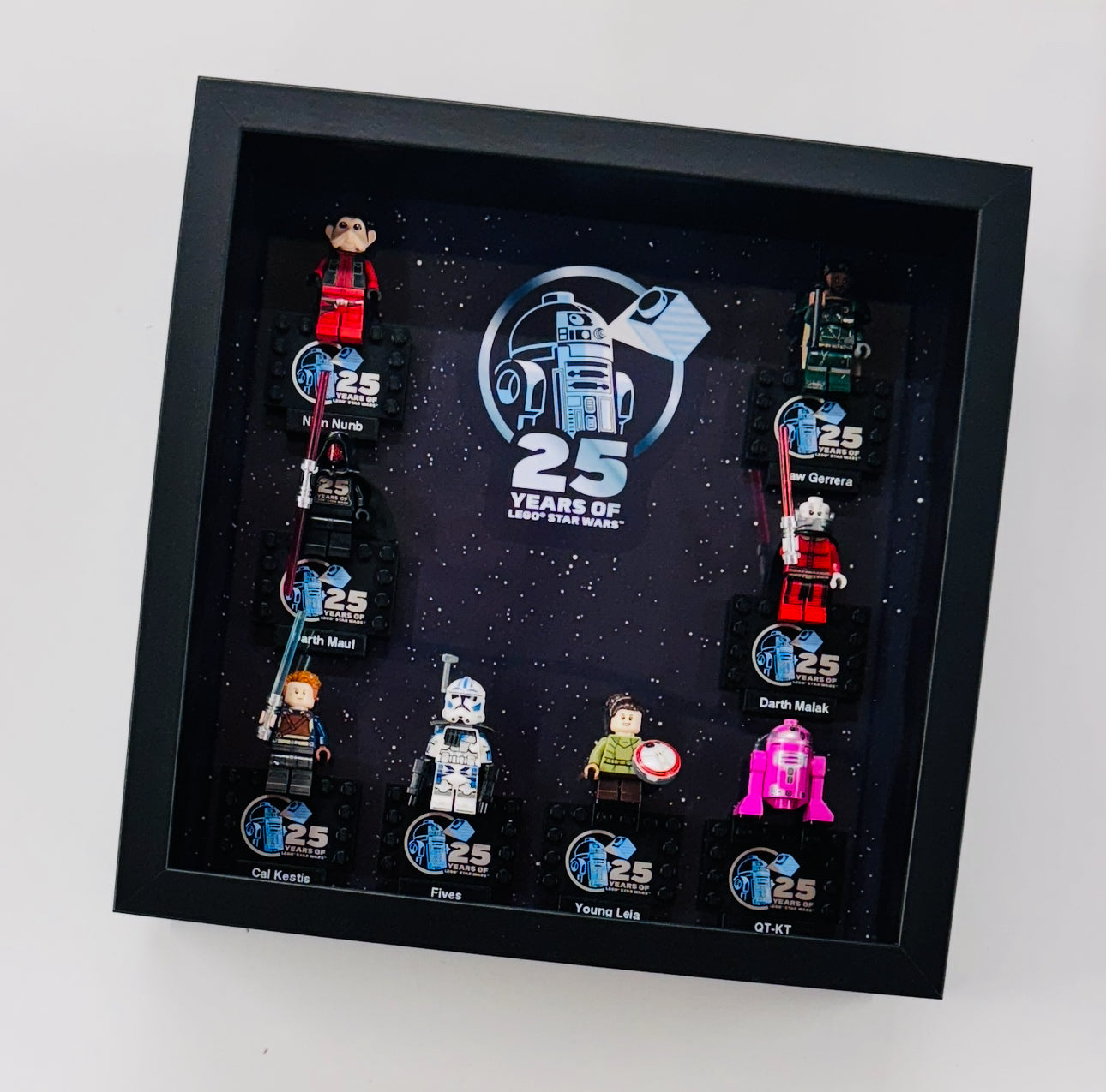 Display case Frame For Lego 25th Anniversary Star Wars Minifigures 27CM 8 fig