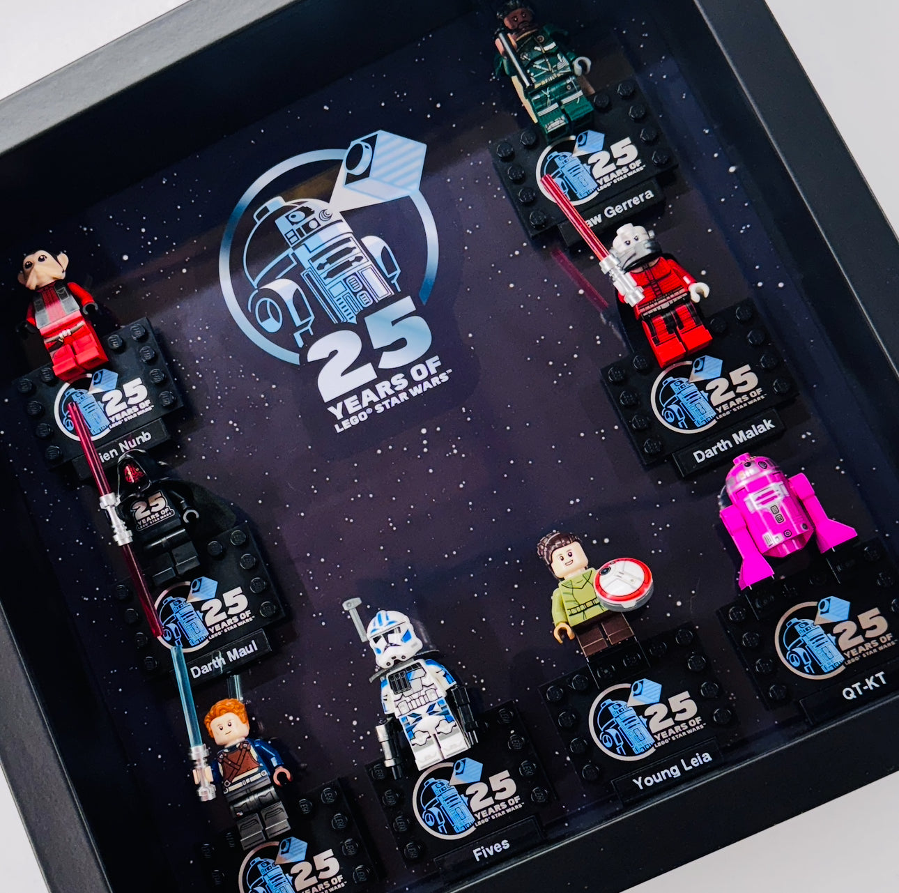 Display case Frame For Lego 25th Anniversary Star Wars Minifigures 27CM 8 fig