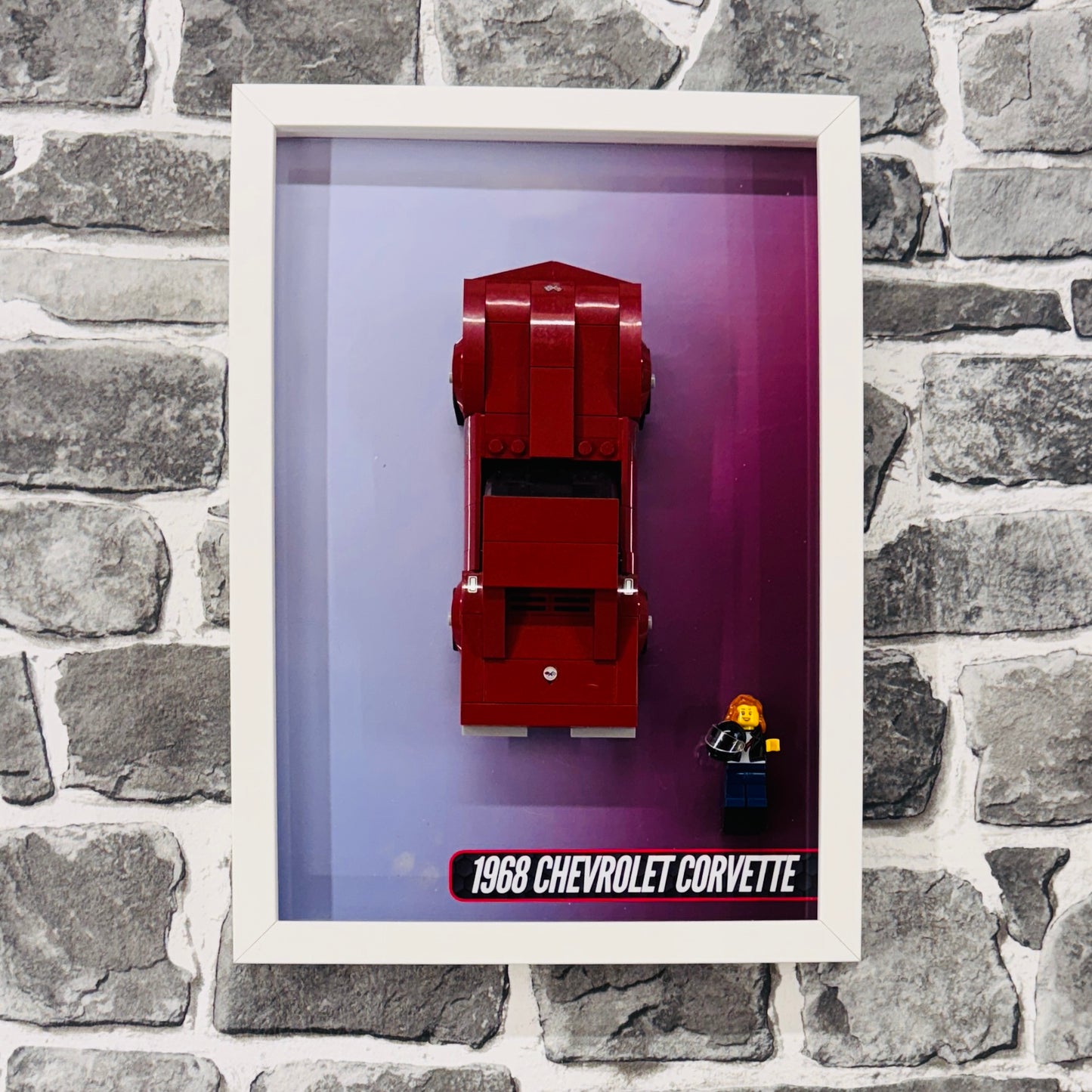 Display Wall Mount Frame for Lego ® Speed Champions 1968 Chevrolet Corvette