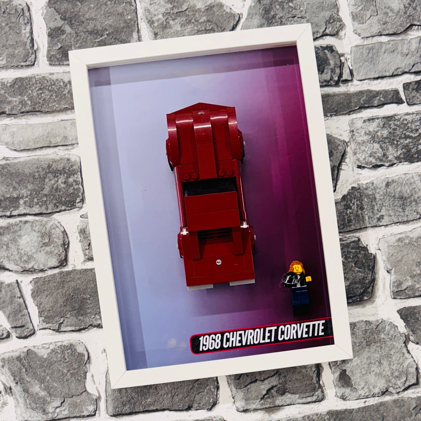 Display Wall Mount Frame for Lego ® Speed Champions 1968 Chevrolet Corvette