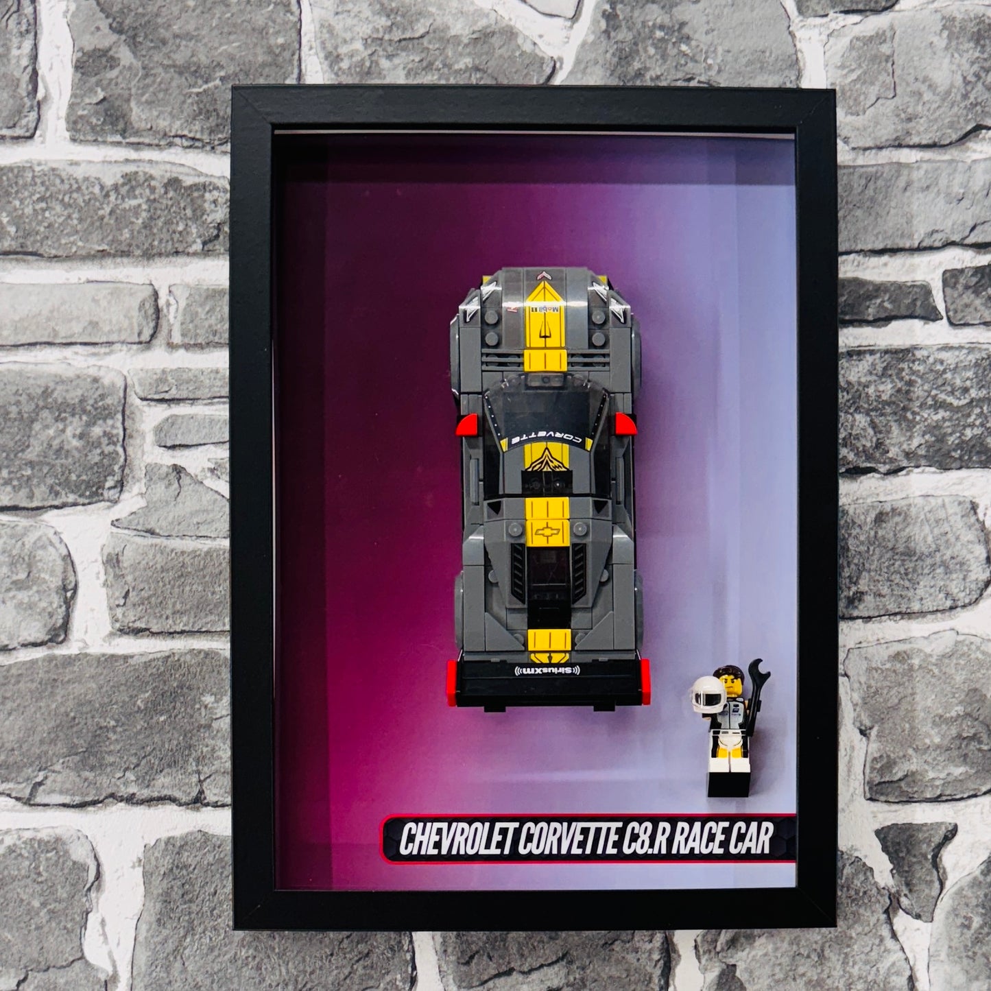Display Wall Mount Frame for Lego ® Speed Champions Chevrolet Corvette C8.R Race Car