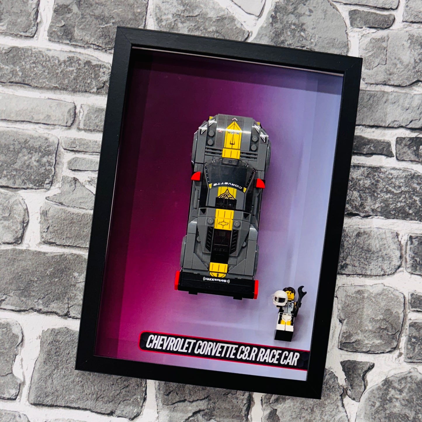 Display Wall Mount Frame for Lego ® Speed Champions Chevrolet Corvette C8.R Race Car