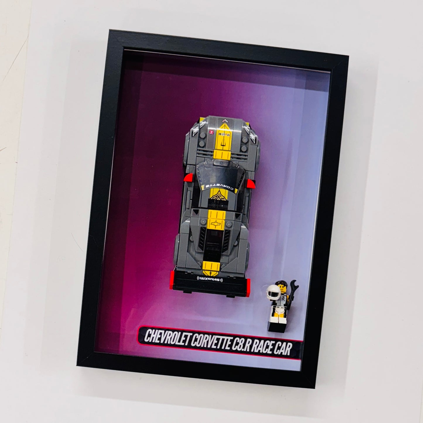 Display Wall Mount Frame for Lego ® Speed Champions Chevrolet Corvette C8.R Race Car
