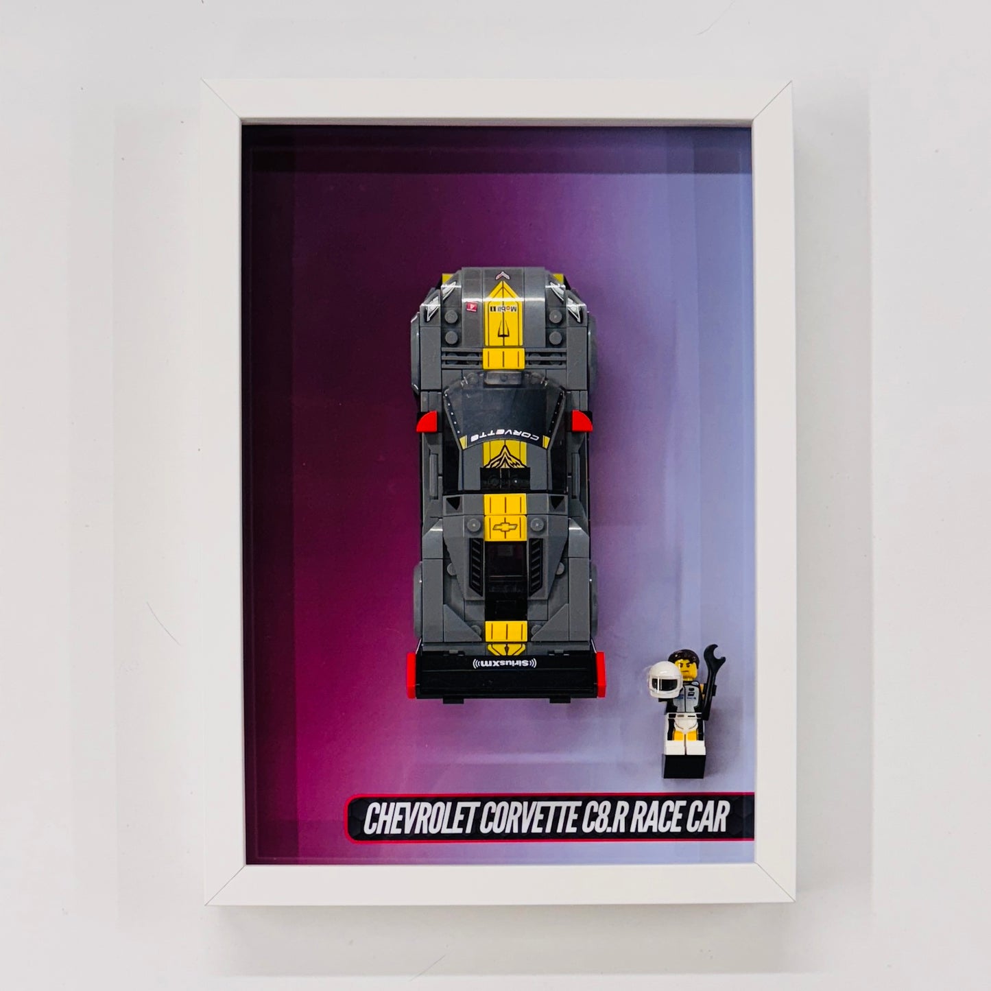 Display Wall Mount Frame for Lego ® Speed Champions Chevrolet Corvette C8.R Race Car