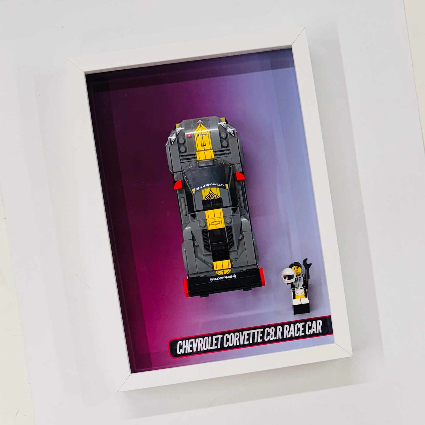 Display Wall Mount Frame for Lego ® Speed Champions Chevrolet Corvette C8.R Race Car