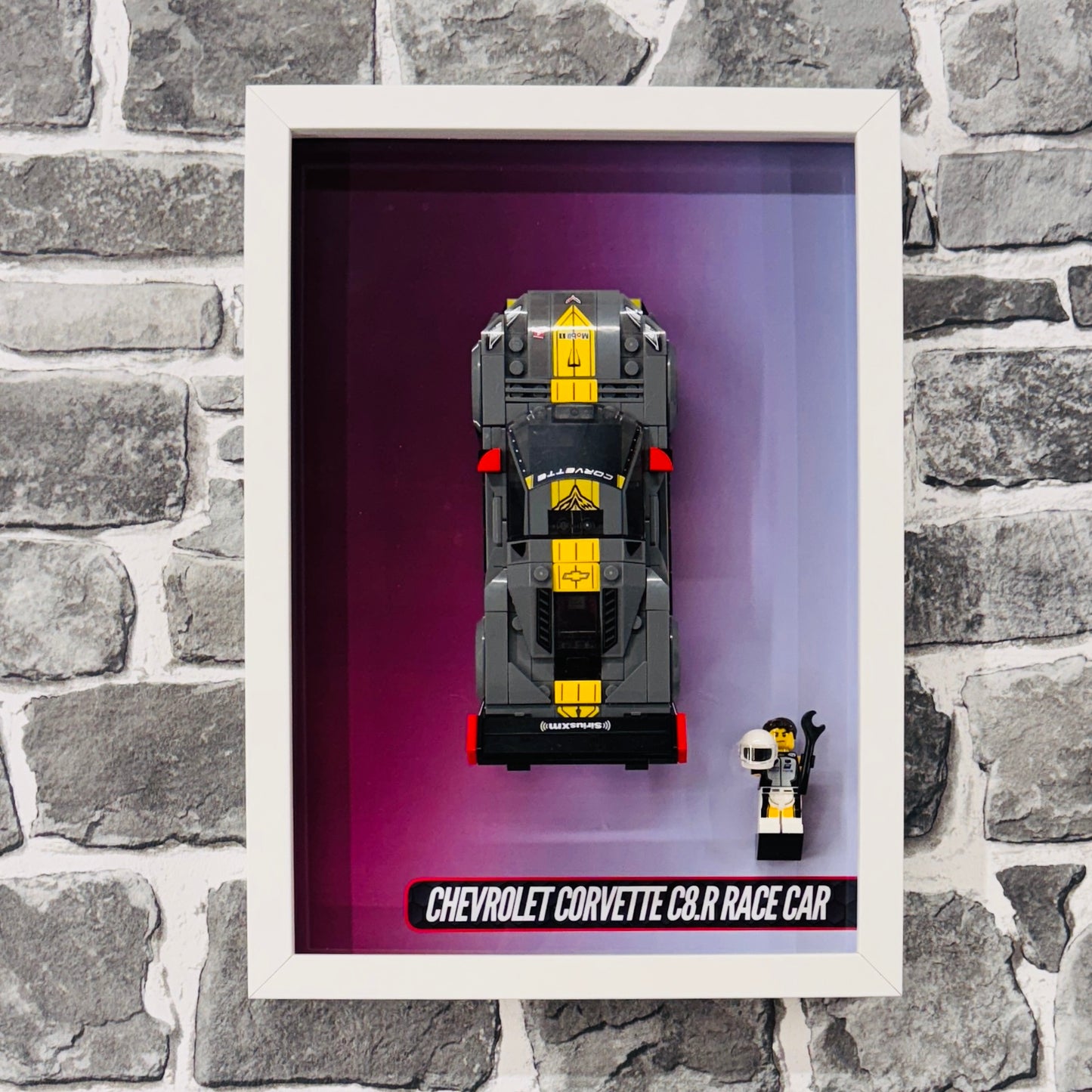 Display Wall Mount Frame for Lego ® Speed Champions Chevrolet Corvette C8.R Race Car