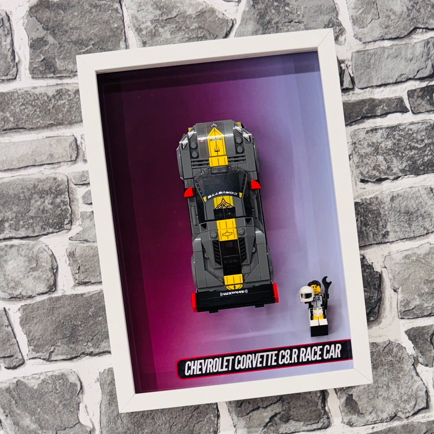 Display Wall Mount Frame for Lego ® Speed Champions Chevrolet Corvette C8.R Race Car