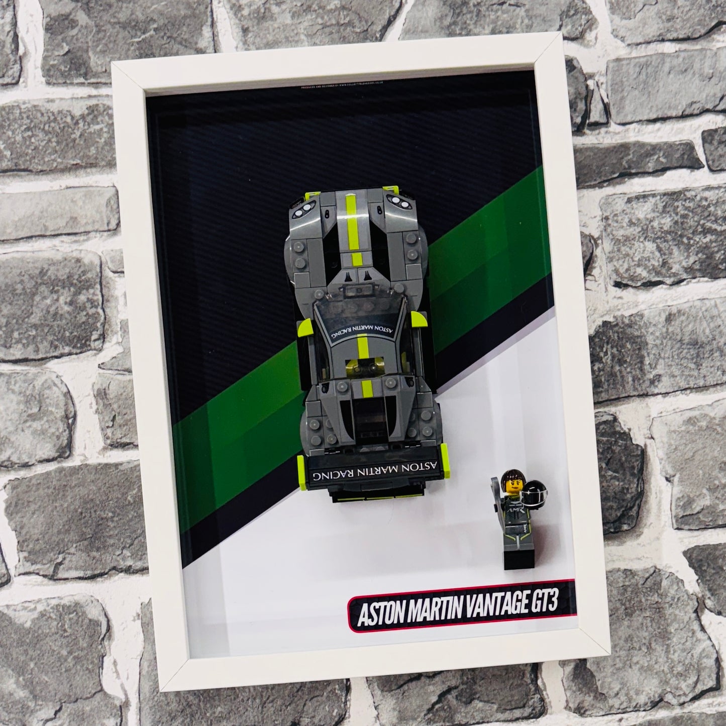 Display Wall Mount Frame for Lego ® Speed Champions Aston Martin Vantage GT3