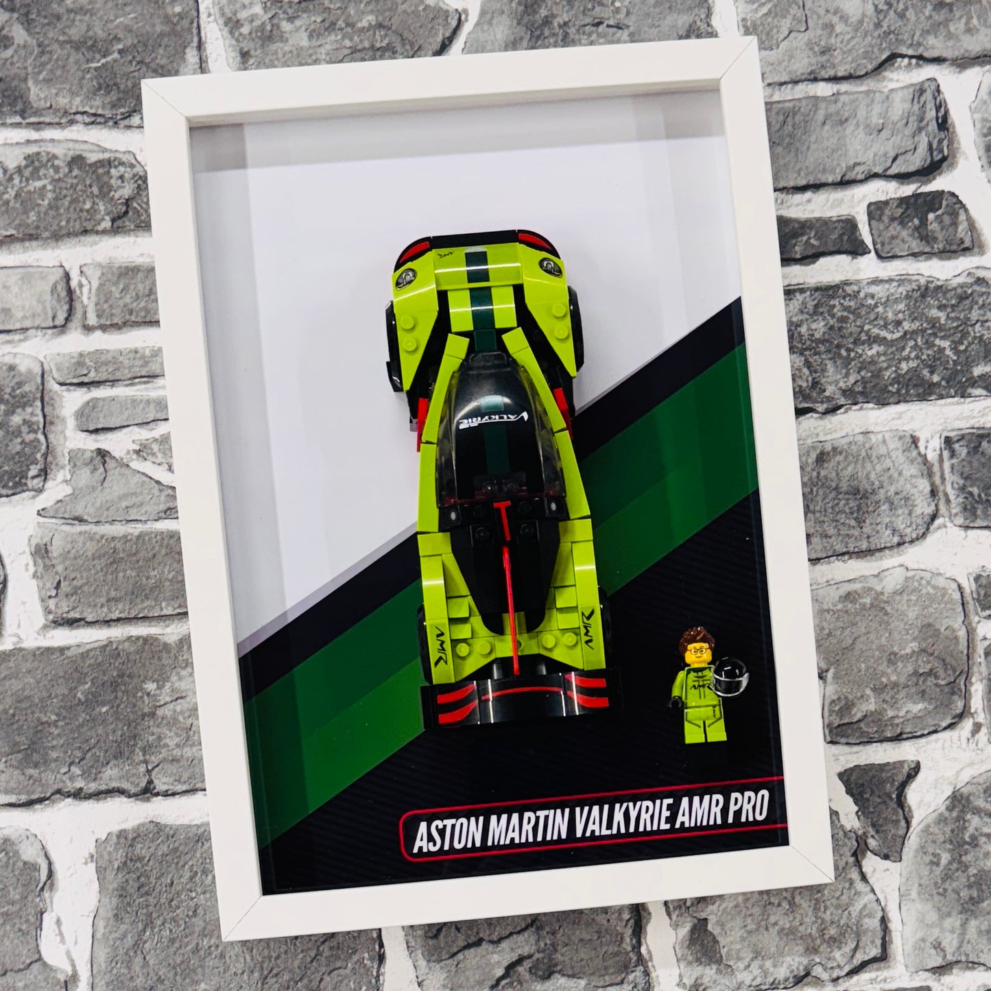 Display Wall Mount Frame for Lego ® Speed Champions Aston Martin Valkyrie AMR Pro
