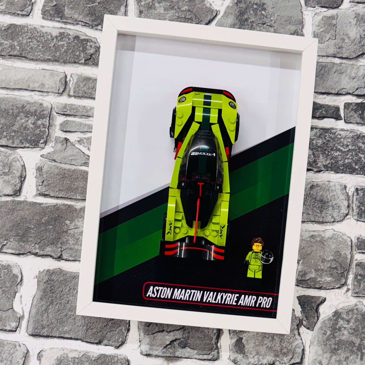 Display Wall Mount Frame for Lego ® Speed Champions Aston Martin Valkyrie AMR Pro