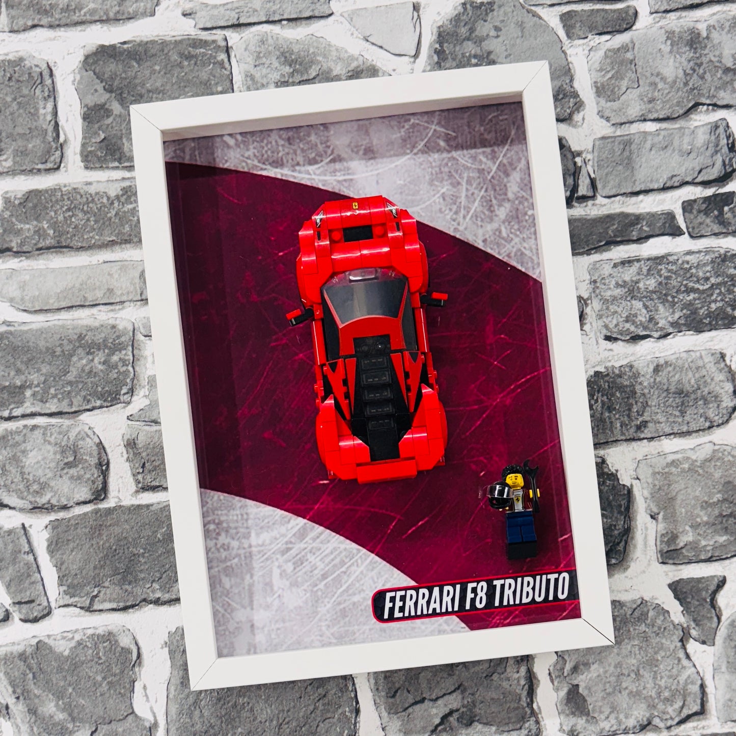 Display Wall Mount Frame for Lego ® Speed Champions Ferrari F8 Tributo