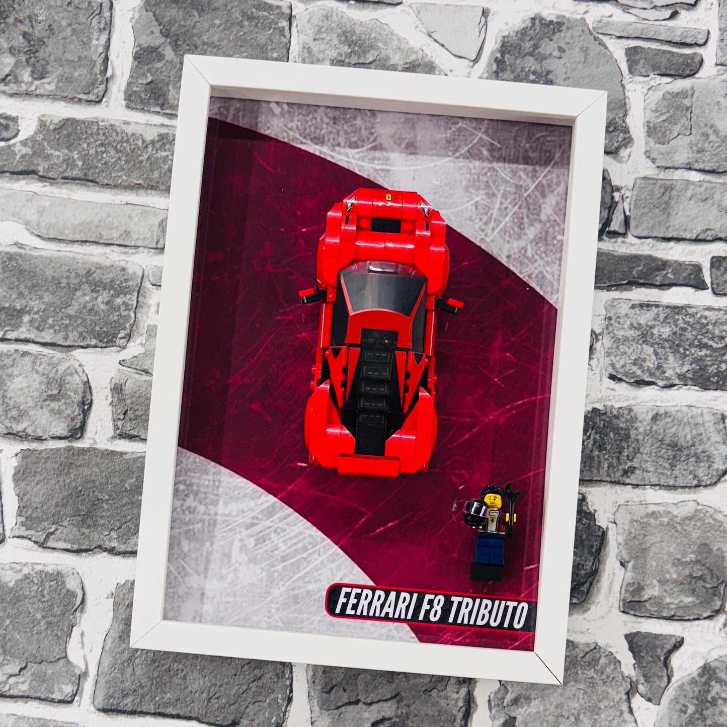 Display Wall Mount Frame for Lego ® Speed Champions Ferrari F8 Tributo