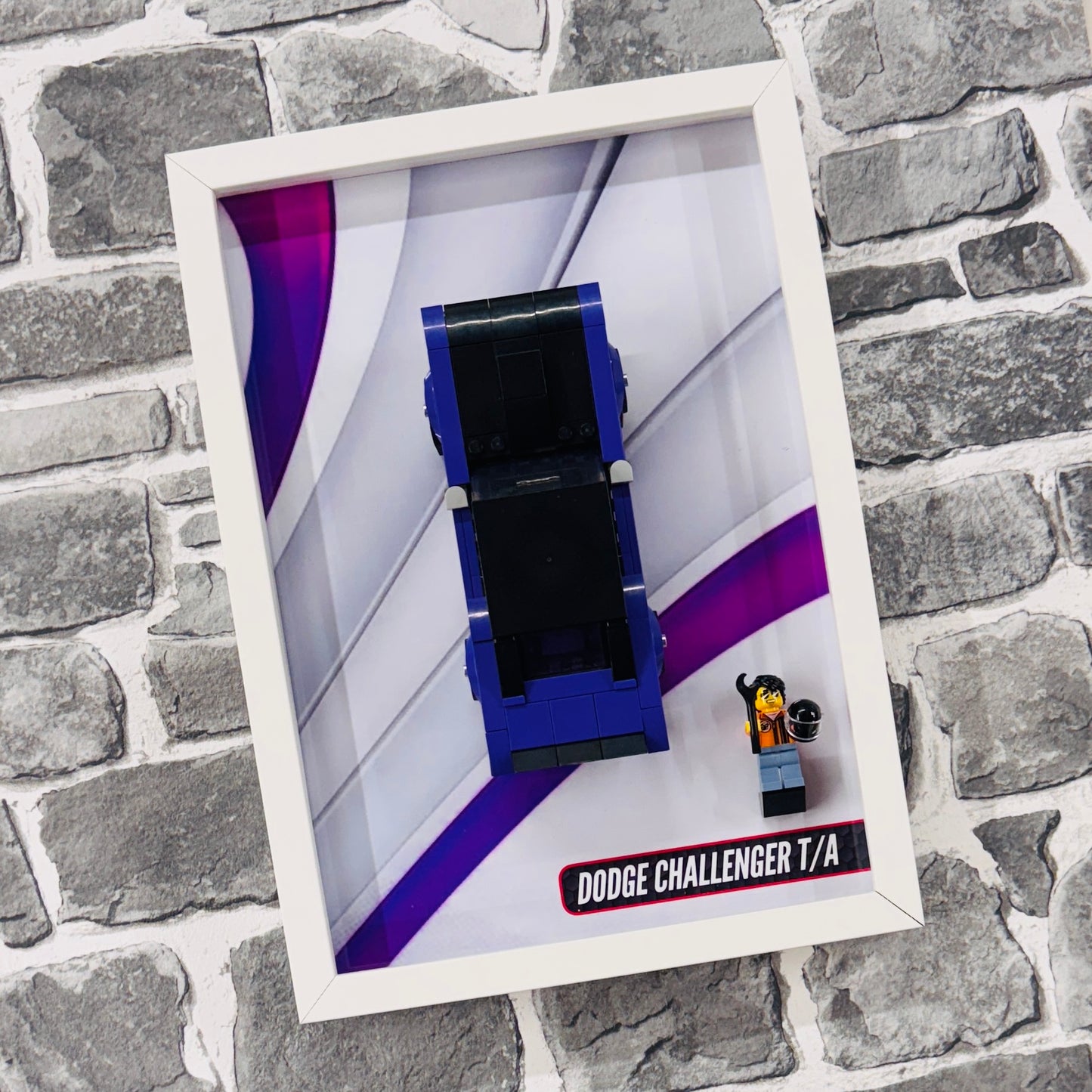 Display Wall Mount Frame for Lego ® Speed Champions Dodge Challenger T/A