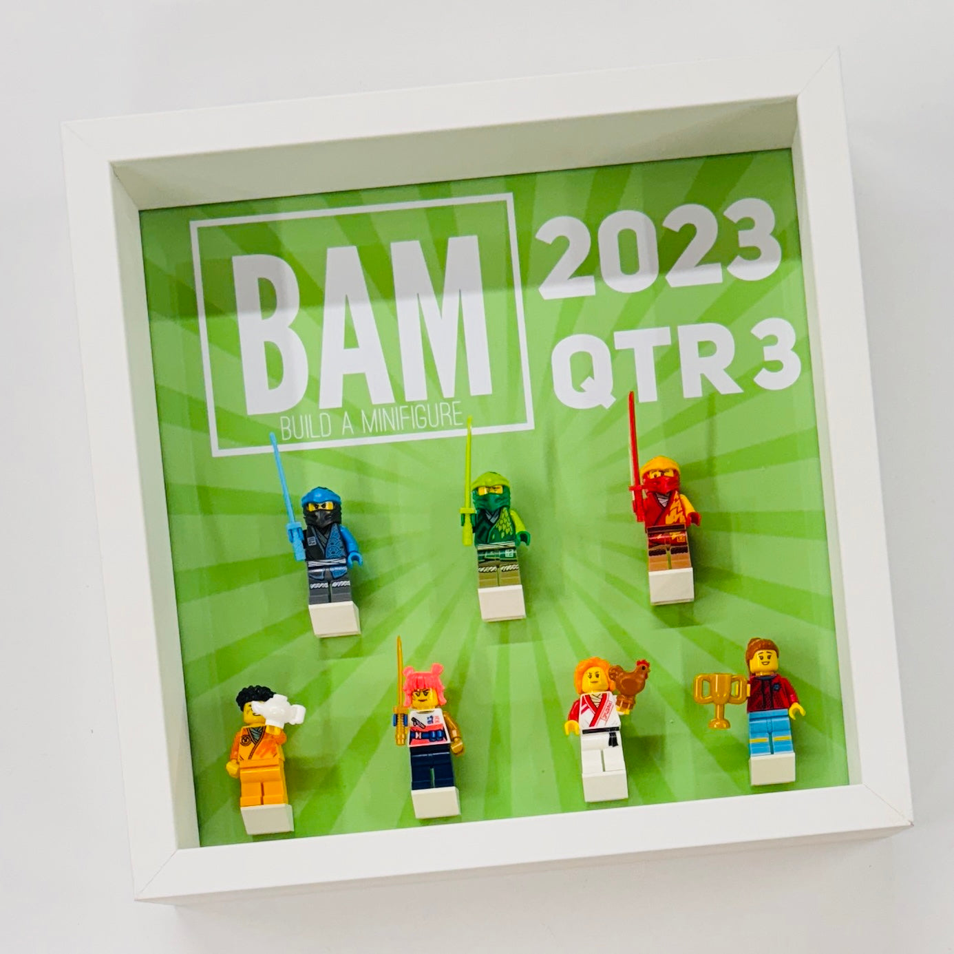 Display case Frame For Lego BAM Build a Minifigure 2023 Quarter 3 27cm