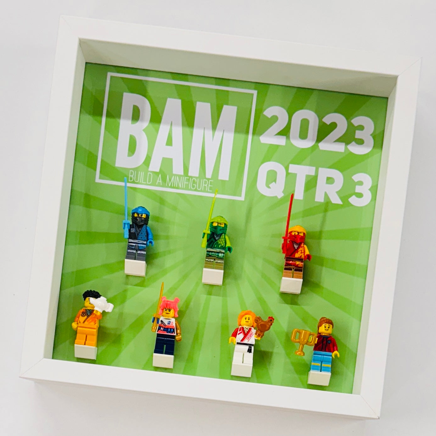 Display case Frame For Lego BAM Build a Minifigure 2023 Quarter 3 27cm