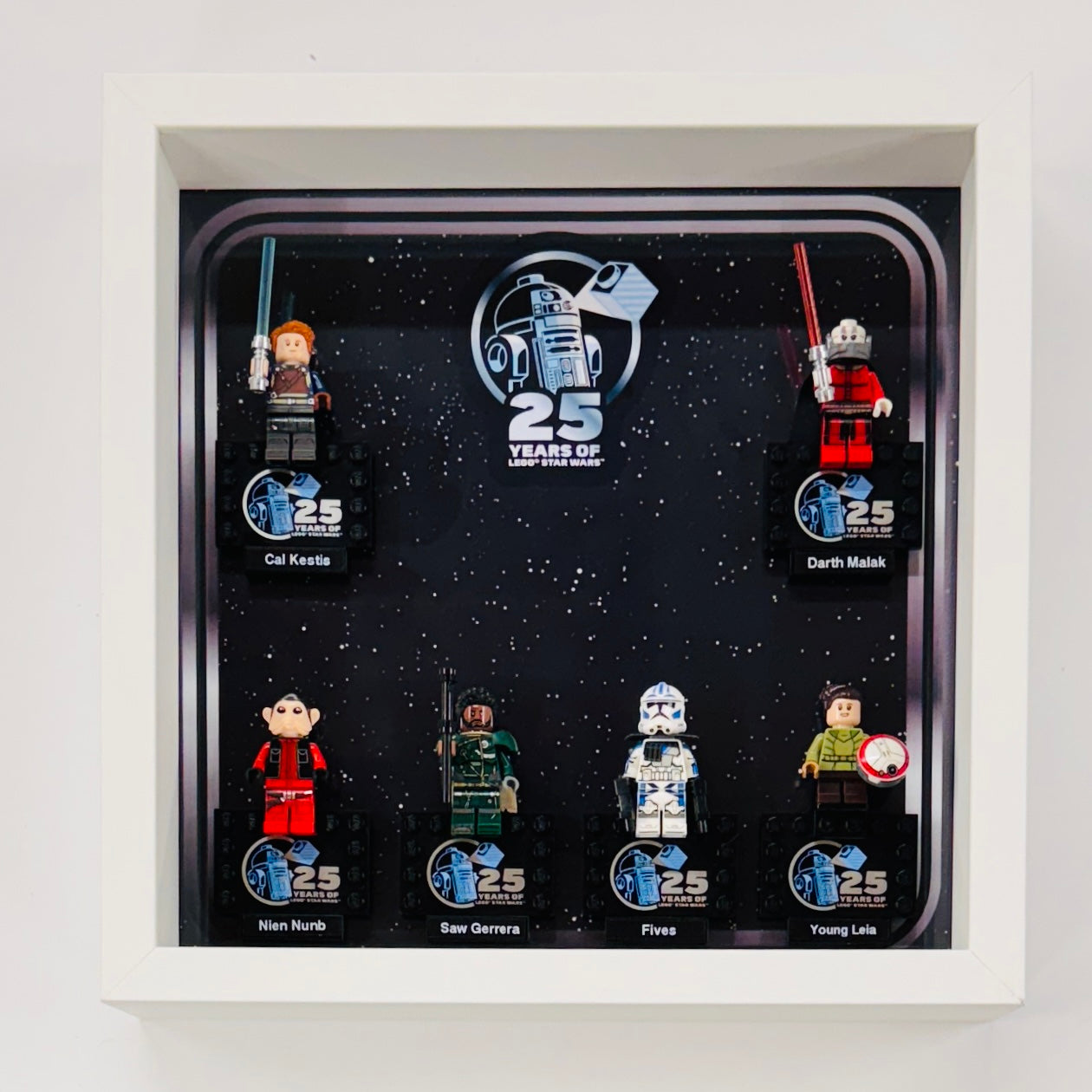 Display case Frame For Lego 25th Anniversary Star Wars Minifigures 27CM 6 fig