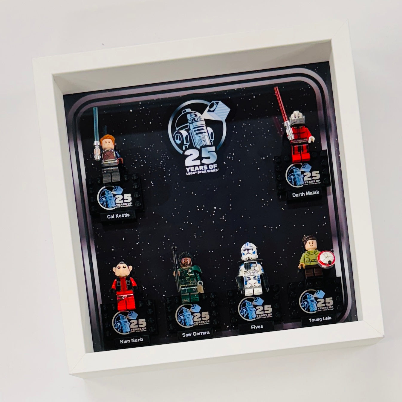 Display case Frame For Lego 25th Anniversary Star Wars Minifigures 27CM 6 fig