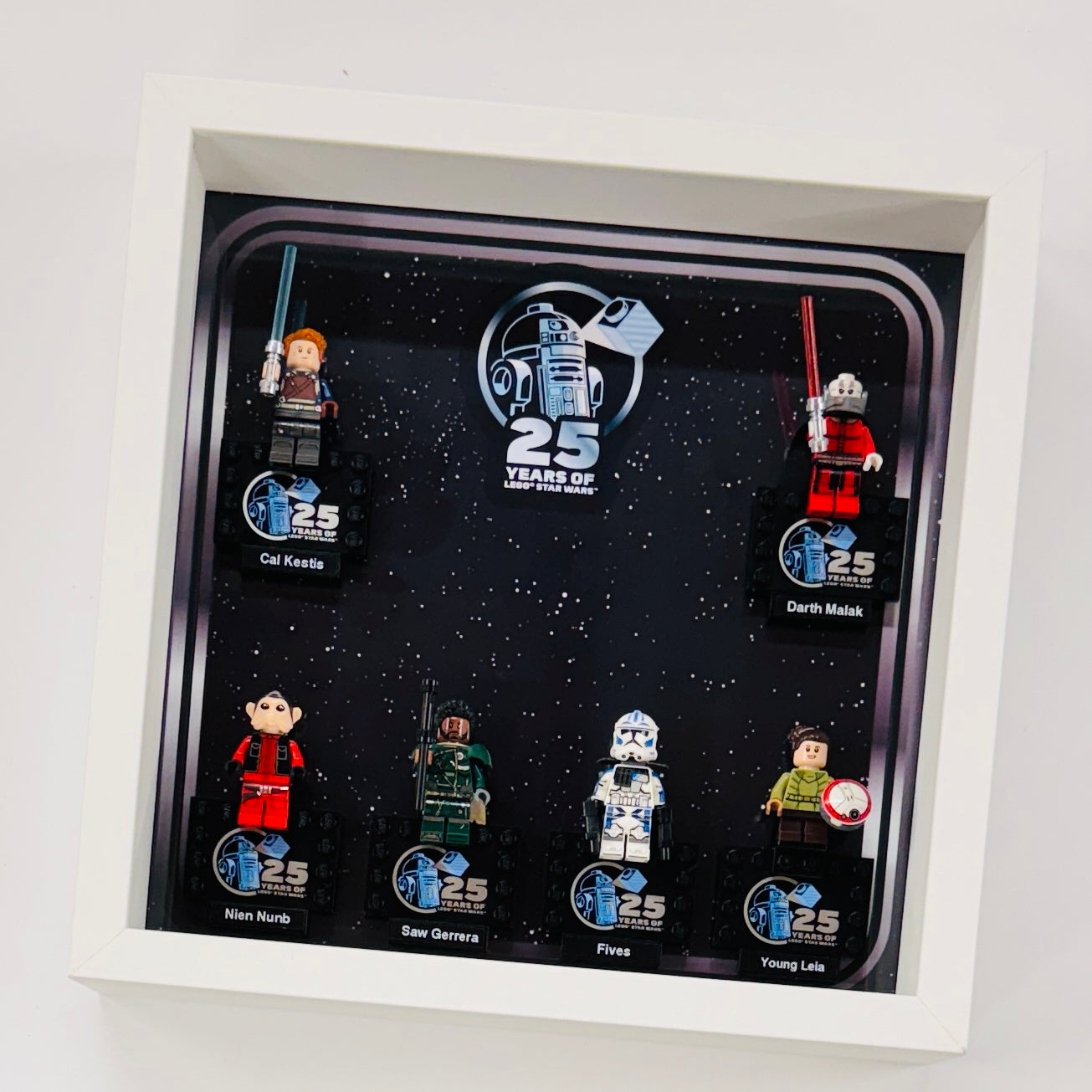 Display case Frame For Lego 25th Anniversary Star Wars Minifigures 27CM 6 fig