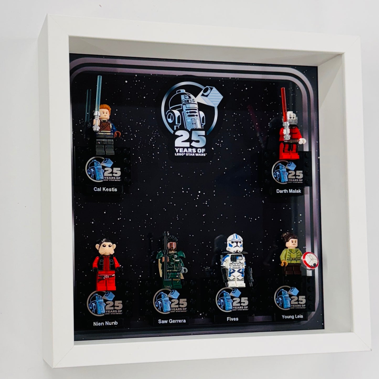 Display case Frame For Lego 25th Anniversary Star Wars Minifigures 27CM 6 fig