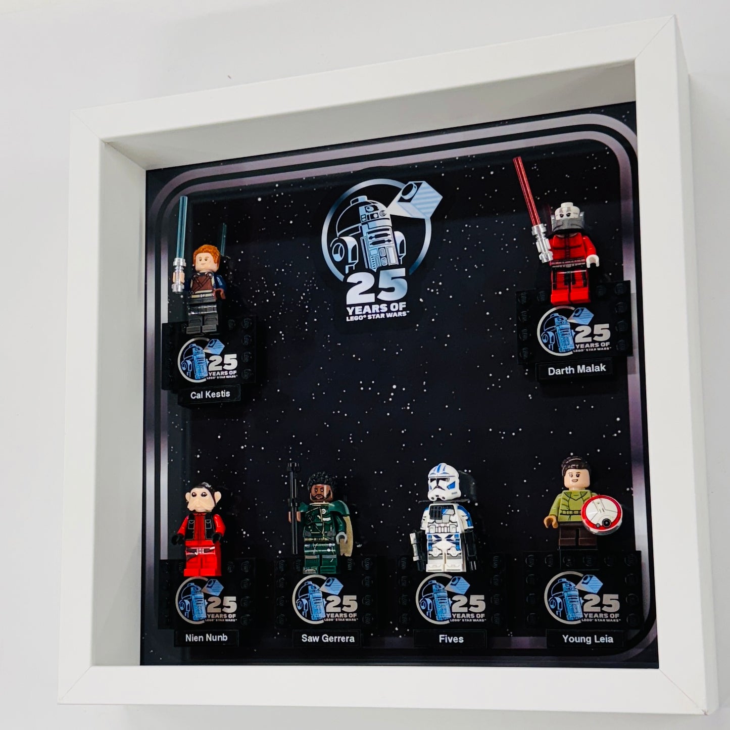 Display case Frame For Lego 25th Anniversary Star Wars Minifigures 27CM 6 fig