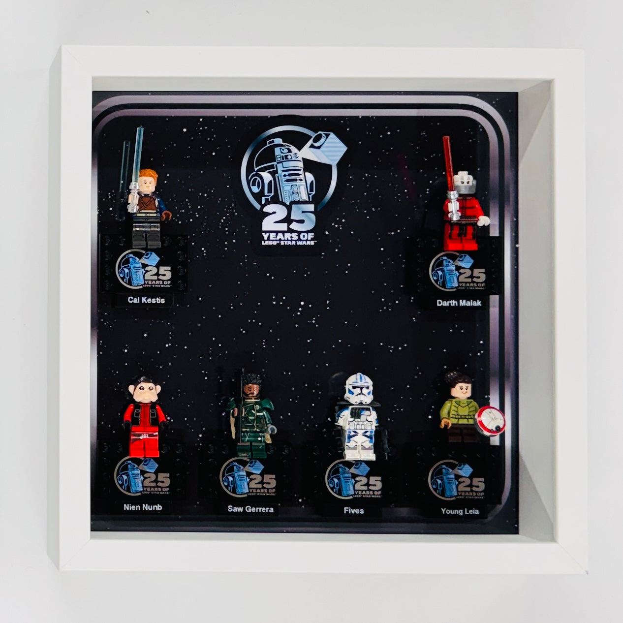 Display case Frame For Lego 25th Anniversary Star Wars Minifigures 27CM 6 fig