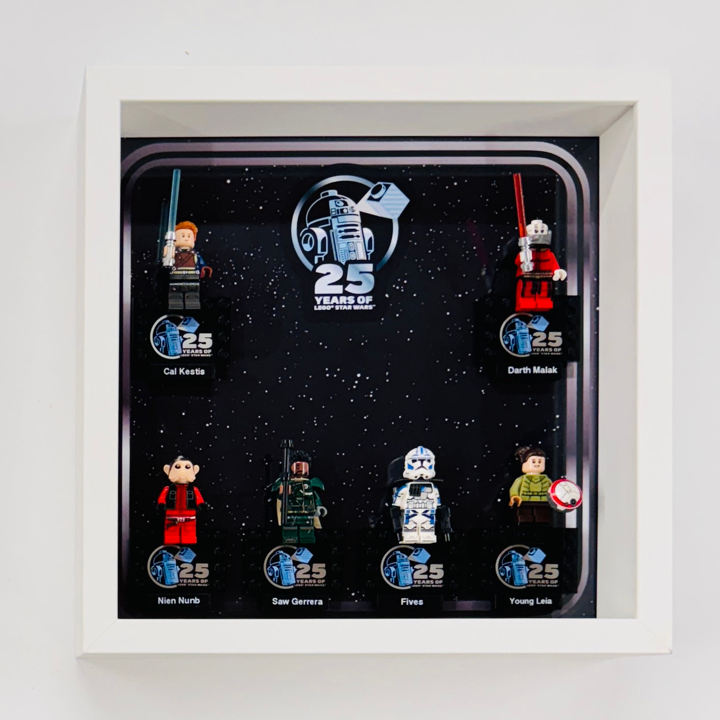 Display case Frame For Lego 25th Anniversary Star Wars Minifigures 27CM 6 fig