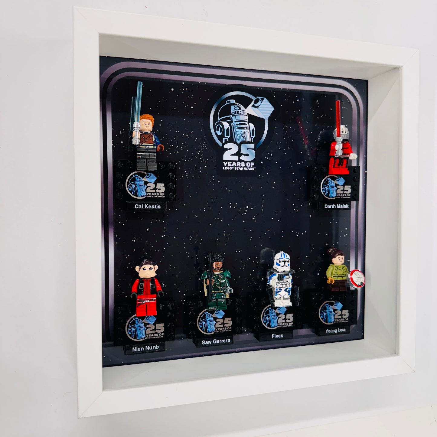 Display case Frame For Lego 25th Anniversary Star Wars Minifigures 27CM 6 fig