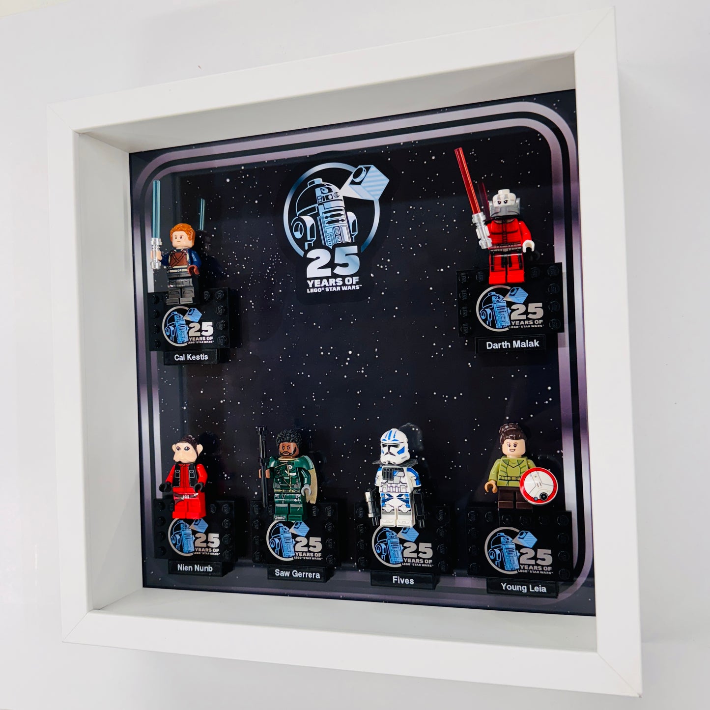 Display case Frame For Lego 25th Anniversary Star Wars Minifigures 27CM 6 fig