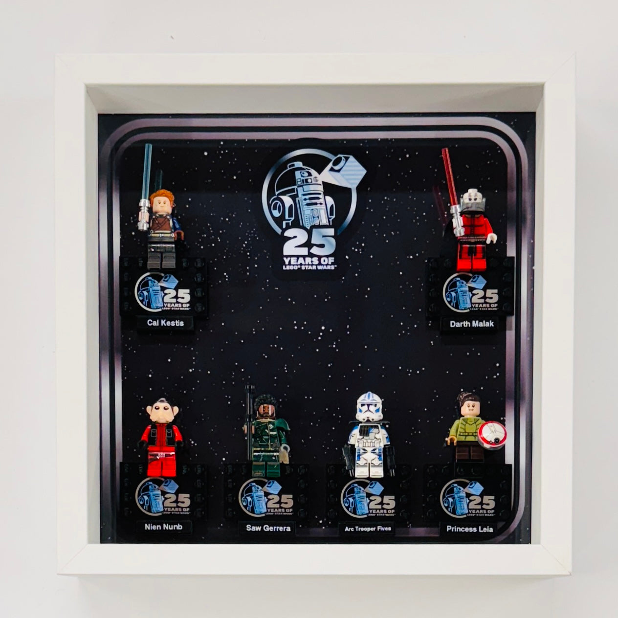 Display case Frame For Lego 25th Anniversary Star Wars Minifigures 27CM 6 fig