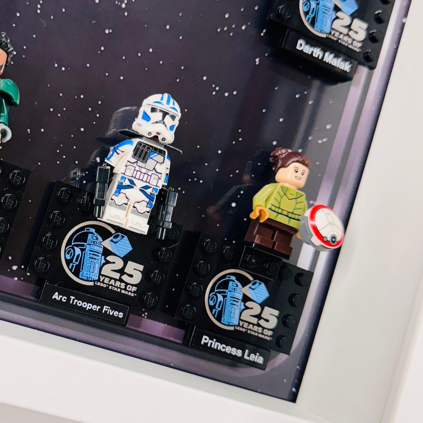 Display case Frame For Lego 25th Anniversary Star Wars Minifigures 27CM 6 fig