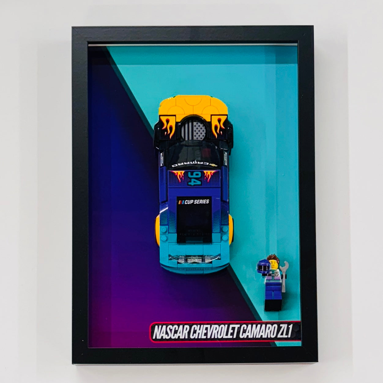 Display Wall Mount Frame for Lego ® Speed Champions Nascar Chevrolet Camaro ZL1 76935