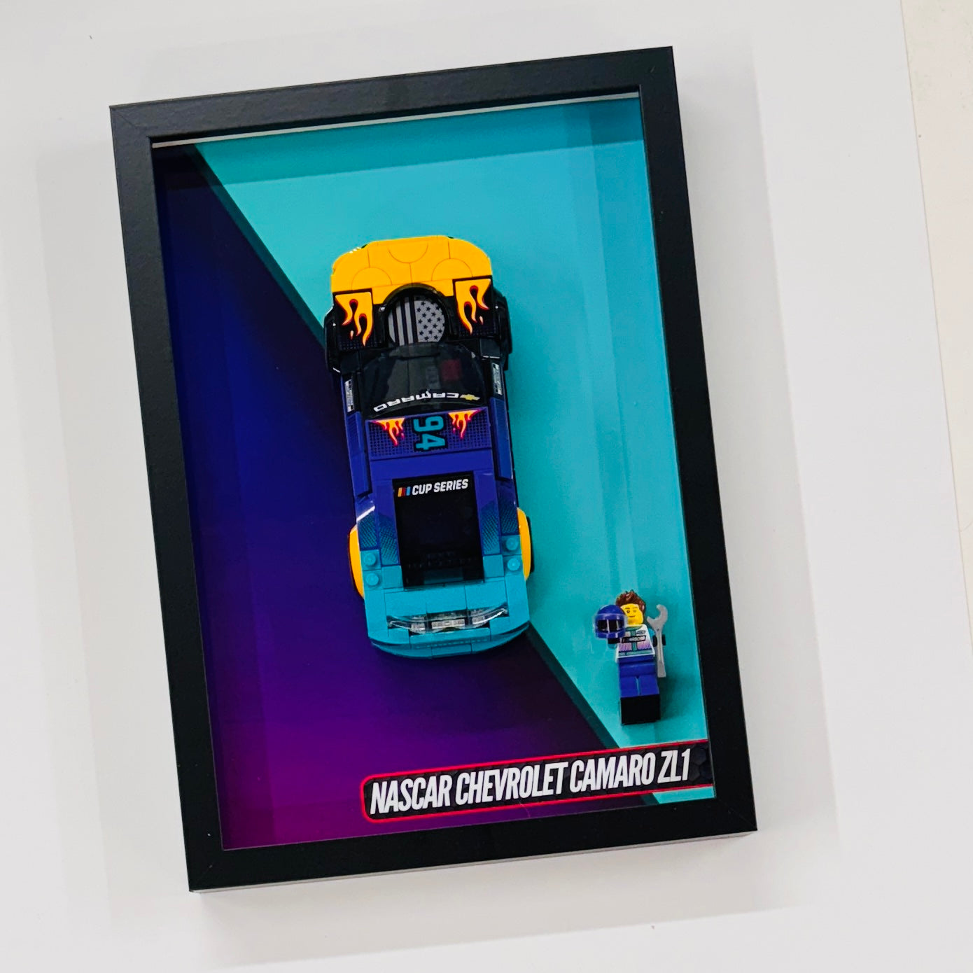 Display Wall Mount Frame for Lego ® Speed Champions Nascar Chevrolet Camaro ZL1 76935