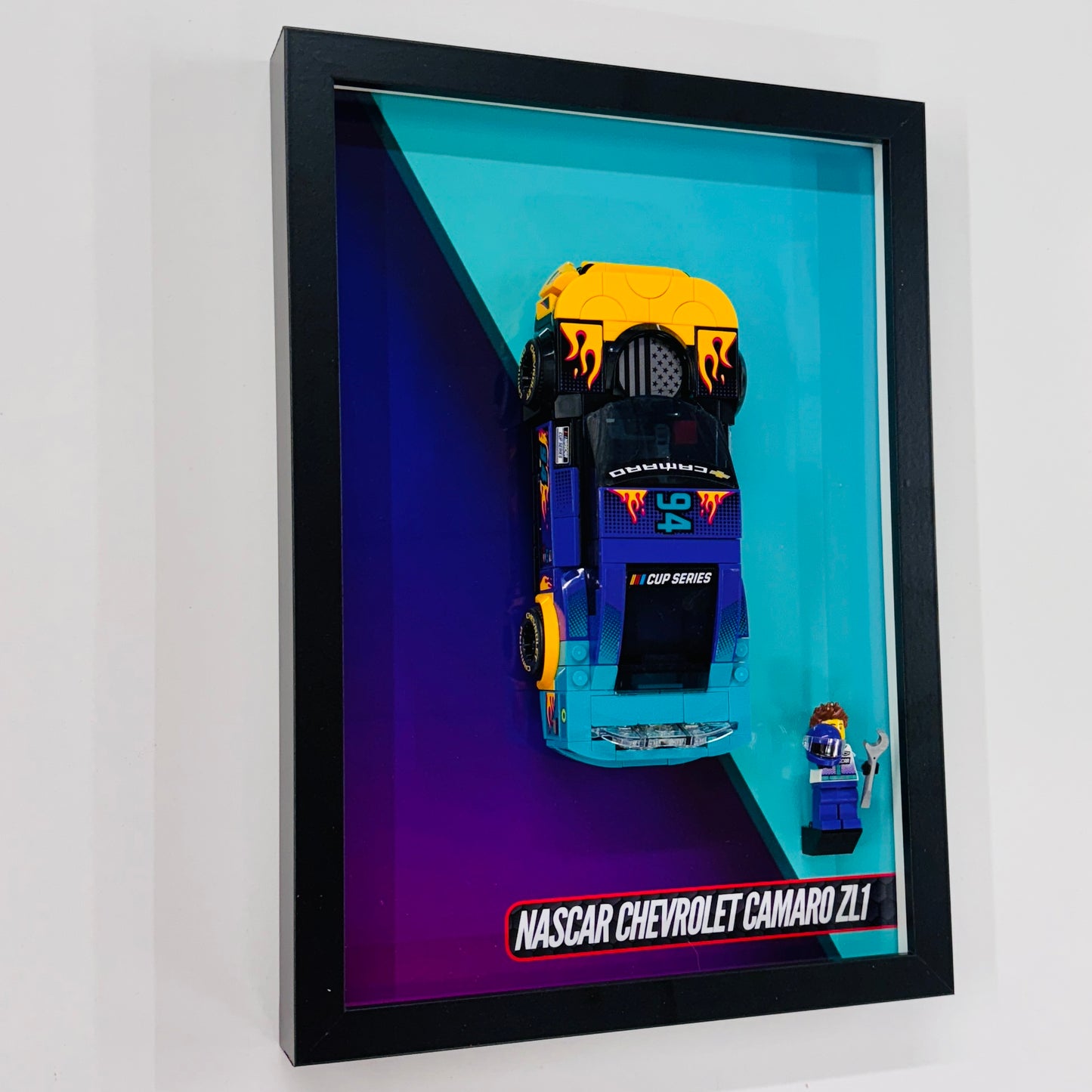 Display Wall Mount Frame for Lego ® Speed Champions Nascar Chevrolet Camaro ZL1 76935