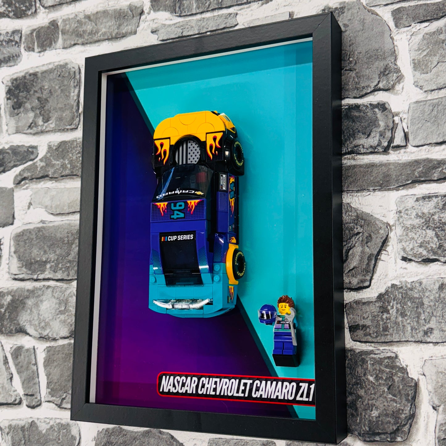 Display Wall Mount Frame for Lego ® Speed Champions Nascar Chevrolet Camaro ZL1 76935