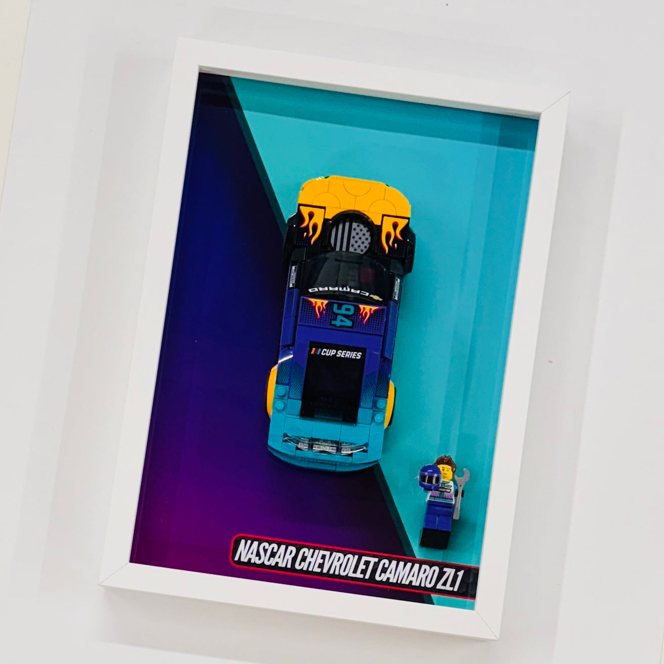 Display Wall Mount Frame for Lego ® Speed Champions Nascar Chevrolet Camaro ZL1 76935