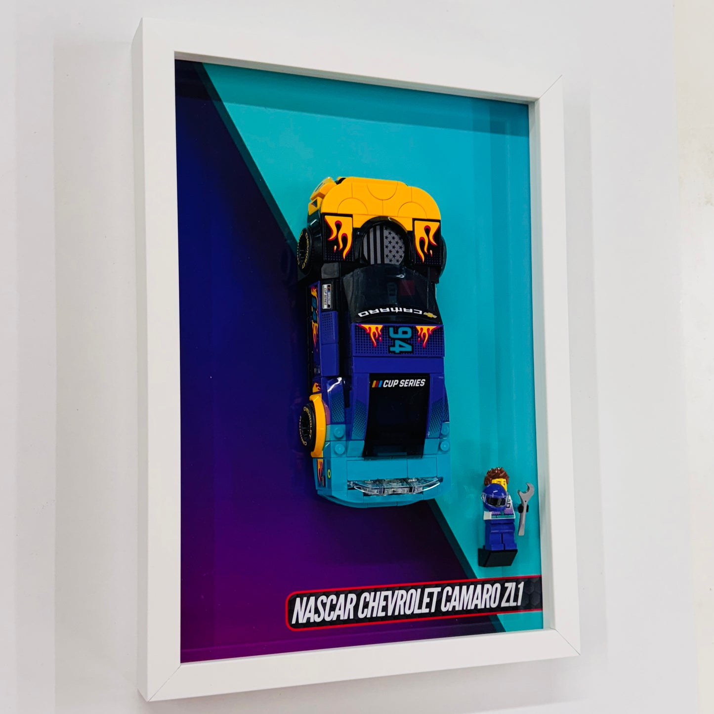 Display Wall Mount Frame for Lego ® Speed Champions Nascar Chevrolet Camaro ZL1 76935