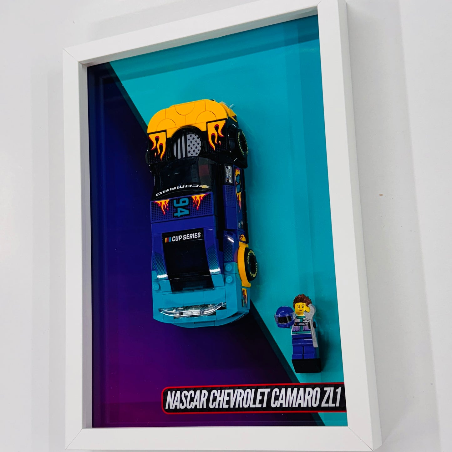 Display Wall Mount Frame for Lego ® Speed Champions Nascar Chevrolet Camaro ZL1 76935