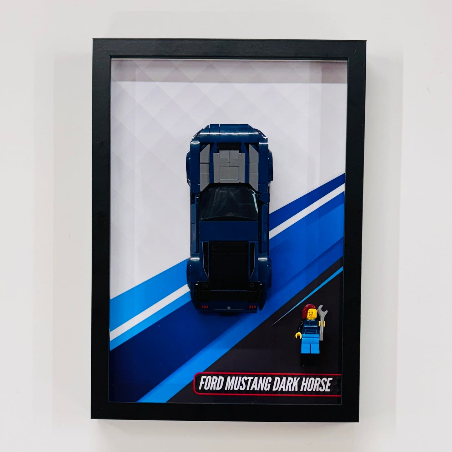 Display Wall Mount Frame for Lego ® Speed Champions Ford Mustang Dark House
