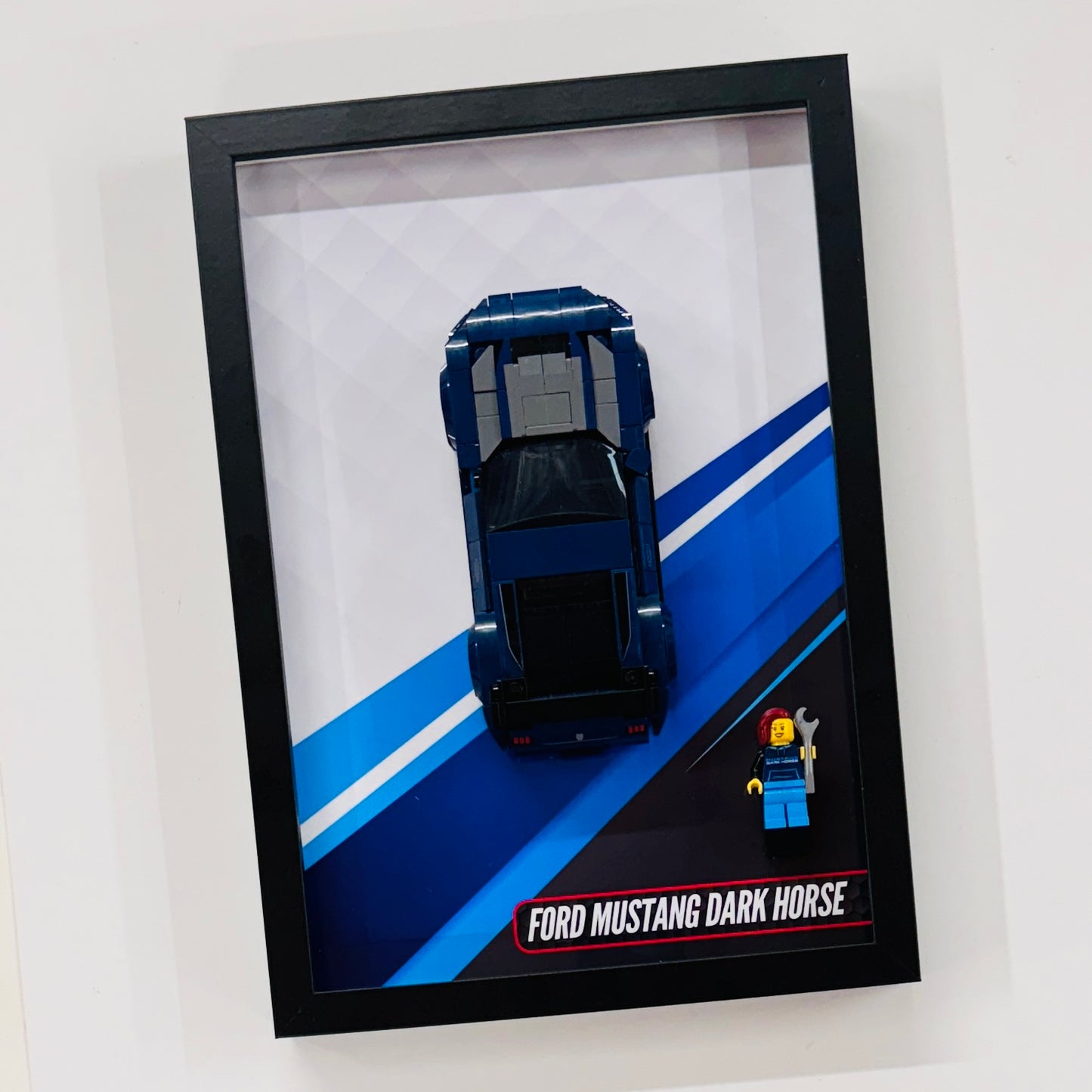 Display Wall Mount Frame for Lego ® Speed Champions Ford Mustang Dark House
