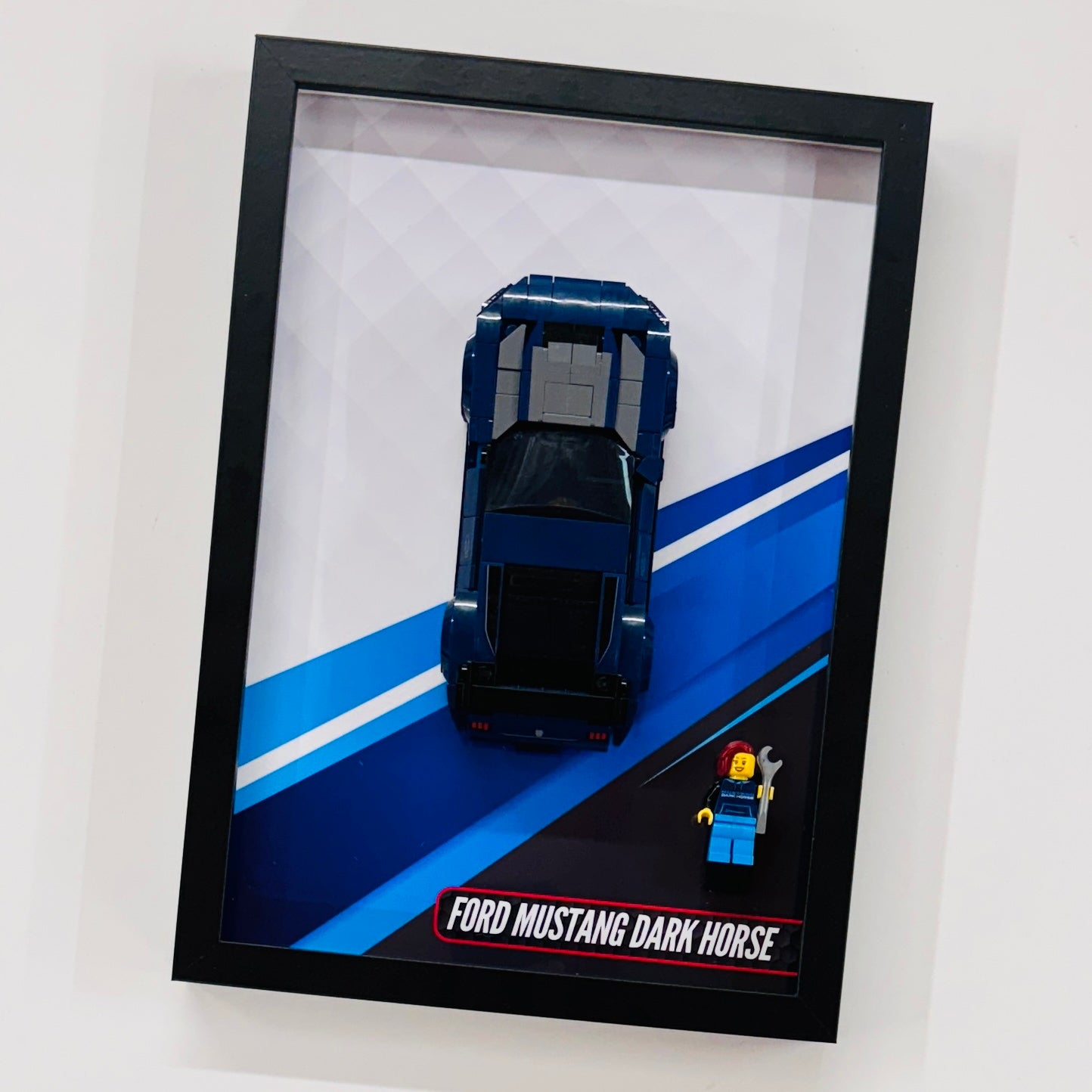 Display Wall Mount Frame for Lego ® Speed Champions Ford Mustang Dark House