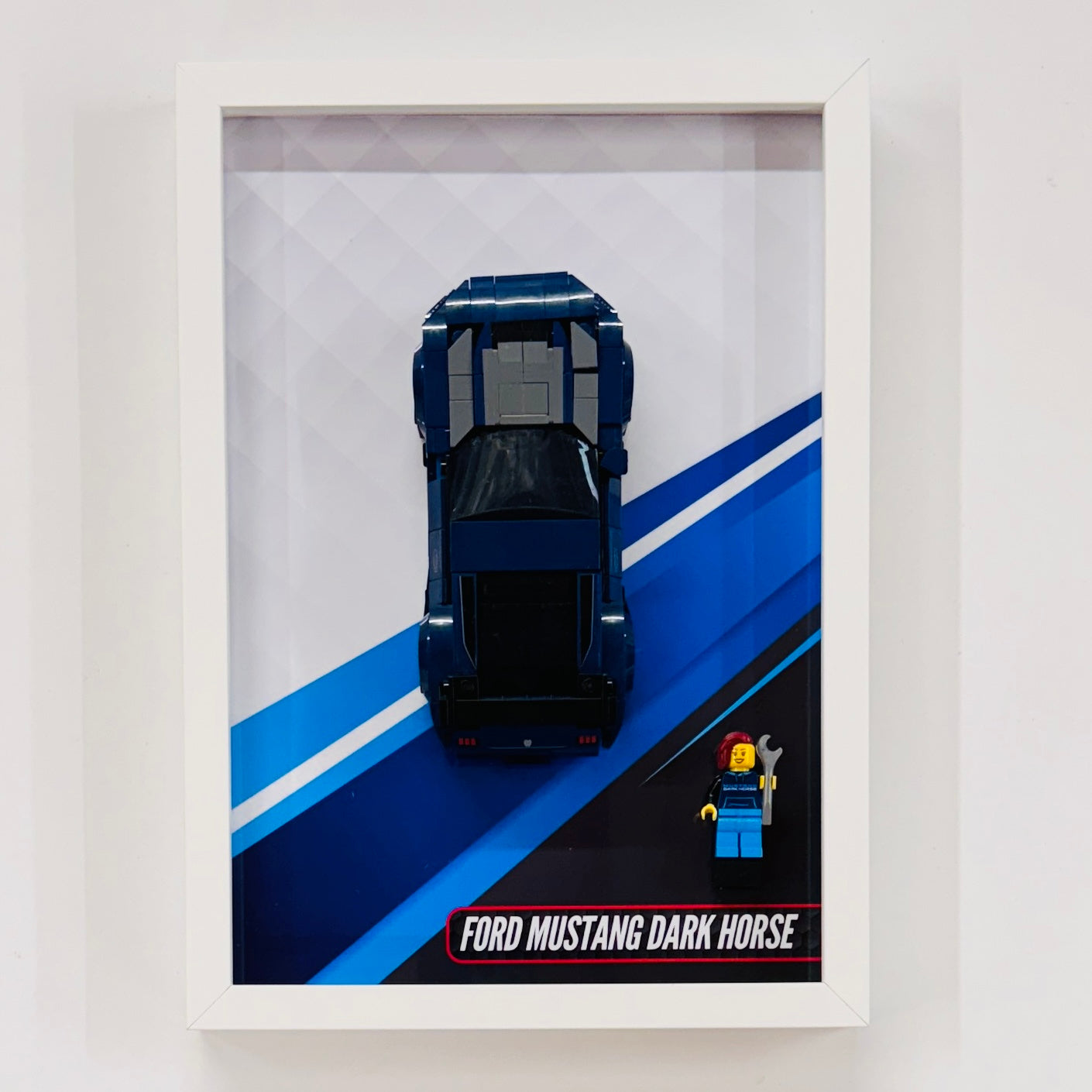 Display Wall Mount Frame for Lego ® Speed Champions Ford Mustang Dark House