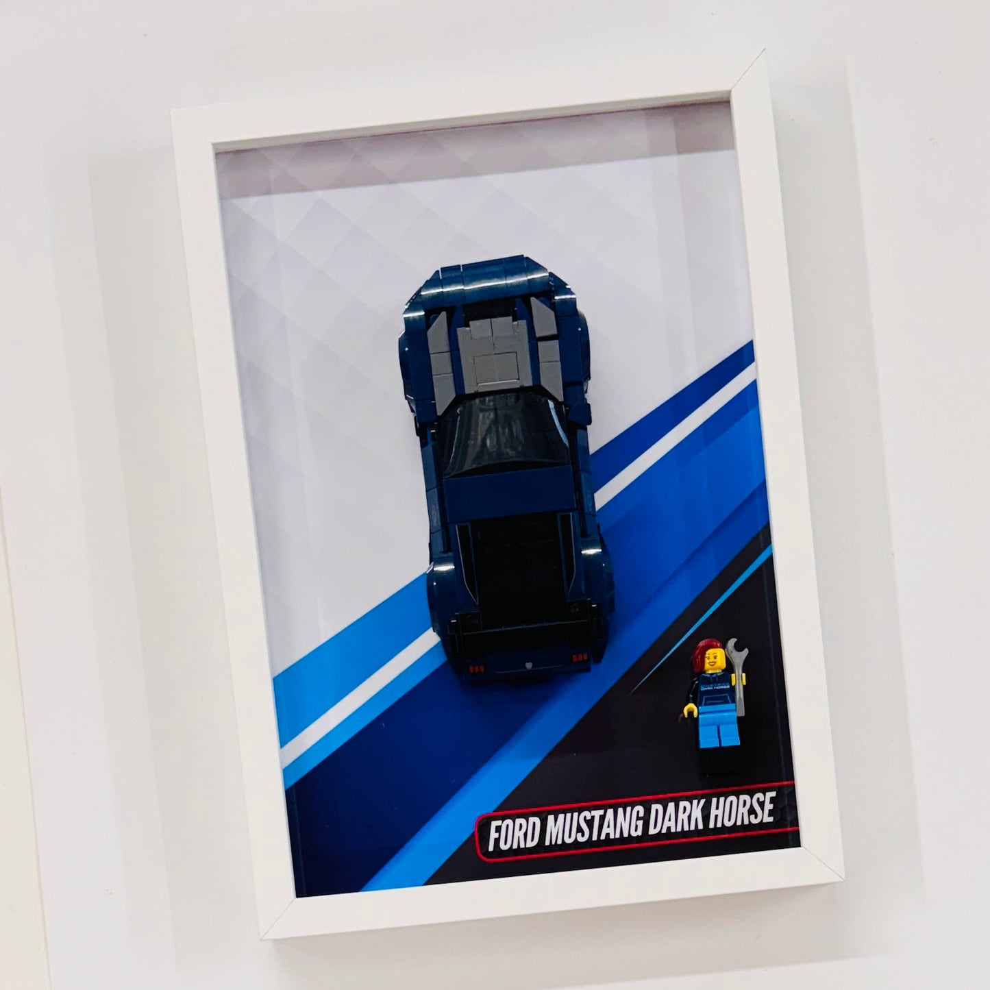 Display Wall Mount Frame for Lego ® Speed Champions Ford Mustang Dark House