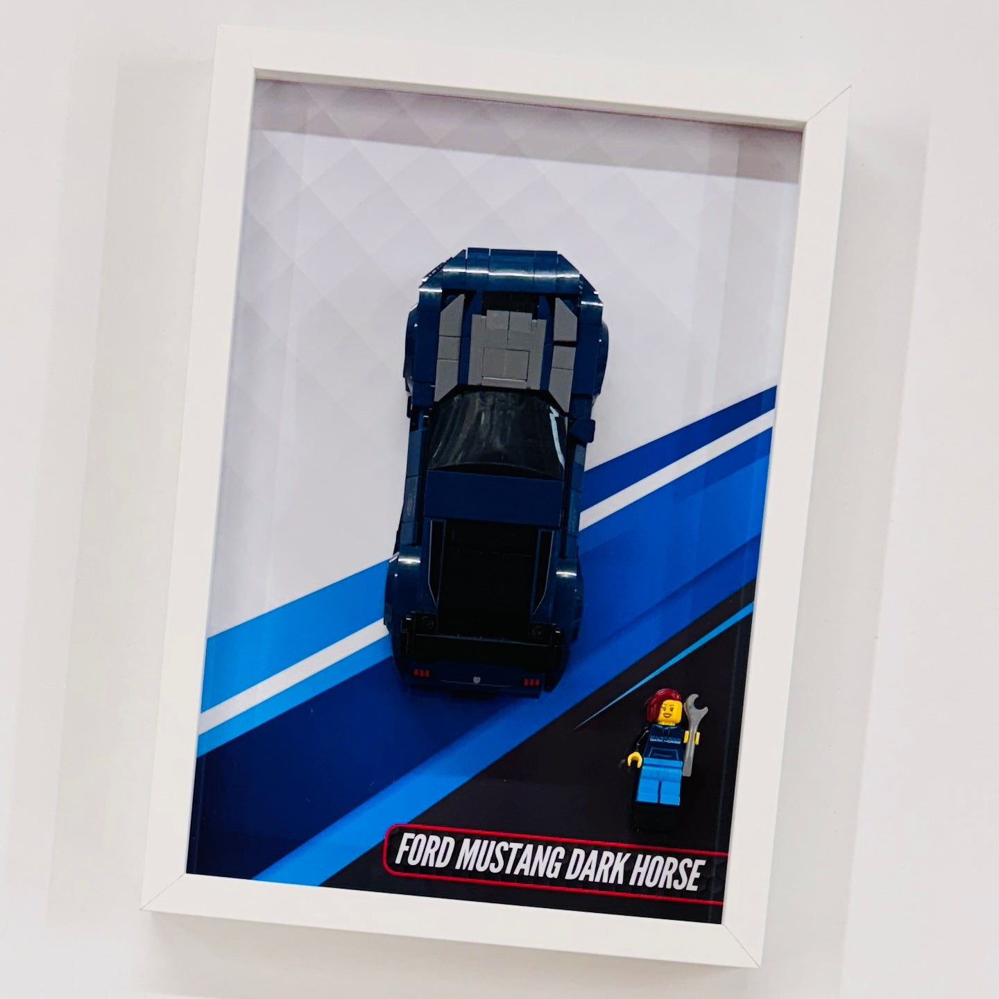 Display Wall Mount Frame for Lego ® Speed Champions Ford Mustang Dark House