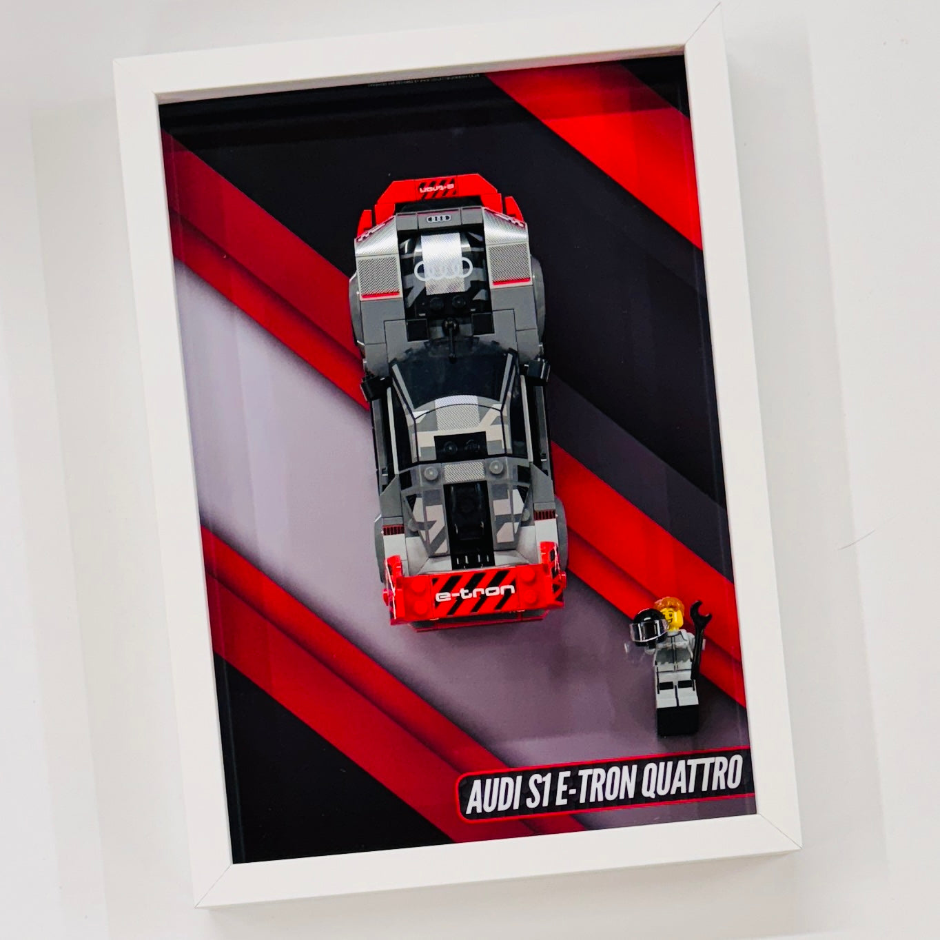 Display Wall Mount Frame for Lego ® Speed Champions Audi S1 E-Tron Quattro